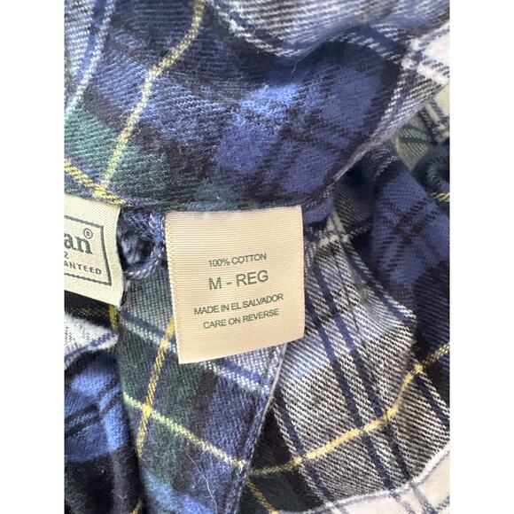 L.L. Bean Men’s Blue Plaid Flannel Bathrobe, Size M - Picture 5 of 6
